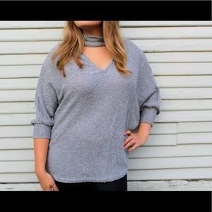 Grey Key hole sweater